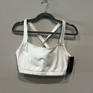 New Balance White Crossback Sports Bra